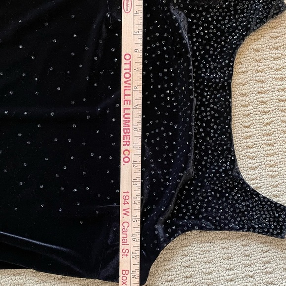Robbie Bee Velvet Dress Black Size 14 Rhinestone Sleeveless - Picture 8 of 8